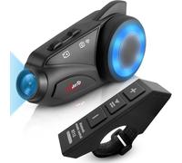 Cuffie Bluetooth per moto, con fotocamera M3, 1080p, HD, con Bluetooth 5.0, per casco da moto, 6 vie, sistema di comunicazione senza fili, rotazione a 360°