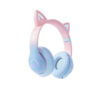 Cuffie Bluetooth pieghevoli per bambini con un simpatico aspetto a orecchie di gatto, cuffie wireless e cablate con protezione dell'udito per la