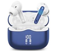 Cuffie Bluetooth senza fili Bluetooth 5.3 in EarCuffia con 4 ENC Mic, Bassi Profondi 40H Wireless Earbuds Cancelling, IP7 Impermeabile Indicatore LED Blu Prussia
