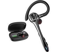 Cuffie Bluetooth senza fili con microfono a cancellazione del rumore da 160 ore, tempo di standby, vivavoce, auricolari unici per iPhone, Android, Samsung, telefoni cellulari, PC,