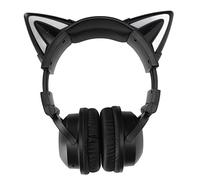 Cuffie Bluetooth Senza Fili, Cuffie Stereo Pieghevoli, Cuffie LED per Bambini con Orecchie di Gatto, Luce Respiratoria a LED, Lampeggiante, per Ragazzi e Ragazze