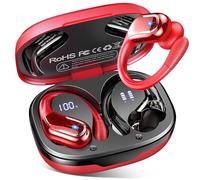 Cuffie Bluetooth Sport, 75 Ore Auricolari Bluetooth 5.4 con 4 ENC Mics, Stereo Cuffie Wireless Antirumore, IP7 Impermeabili Cuffiette Bluetooth con Display LED, Cuffie Senza Filo per Palestra/Running