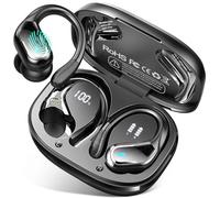 Cuffie Bluetooth Sport, 75 Ore Auricolari Bluetooth 5.4 con 4 ENC Mics, Stereo Cuffiette Bluetooth Antirumore, IP7 Impermeabili Cuffie Wireless con Display LED, Cuffie Senza Filo per Palestra/Running