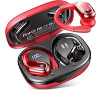 Cuffie Bluetooth Sport, 75 Ore Auricolari Bluetooth 5.4 con 4 ENC Mics, Stereo Cuffiette Bluetooth Antirumore, IP7 Impermeabili Cuffie Wireless con Display LED, Cuffie Senza Filo per Palestra/Running