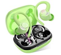Cuffie Bluetooth Sport, Auricolari 5.4 con Mic Stereo, Cuffie Wireless con Ricarica Rapida USB-C, Cuffiette Doppio Display LED, IP7 Impermeabili Auricolare, 48H, Cuffie Senza Fili Corsa Running, Verde