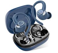 Cuffie Bluetooth Sport, Auricolari 5.4 con Mic Stereo, Cuffie Wireless con Ricarica Rapida USB-C, Cuffiette Doppio Display LED, IP7 Impermeabili Auricolare, 48H, Cuffie Senza Fili Corsa Running, Blu