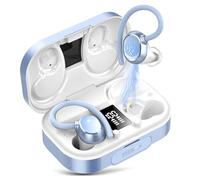 Cuffie Bluetooth Sport, Auricolari Bluetooth 5.3, 120 Ore di Riproduzione con Custodia di Ricarica, Vestibilità Comoda, Cuffie Wireless Impermeabili IPX7, Bassi Profondi, Display LED, per Sport(blu)