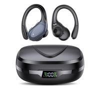 Cuffie Bluetooth Sport Auricolari Bluetooth 5.3 con Gancio per Nero e argento
