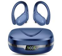 Cuffie Bluetooth, Sport Auricolari Bluetooth 5.3 con Gancio per Orecchio, 60H con Indicatore LED per Cassa di Ricarica, Chiamata ENC HD, Vestibilità Comoda, Basso Profondo, IPX7 Blu Chiaro