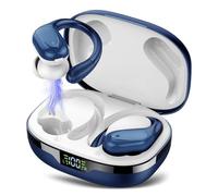 Cuffie Bluetooth, Sport Auricolari Bluetooth 5.3 con Gancio per Orecchio, 60H con Indicatore LED per Cassa di Ricarica, Chiamata ENC HD, Vestibilità Comoda, Impermeabile IPX7(Blu Profondo).