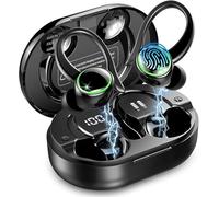 Cuffie Bluetooth Sport Cuffie senza fili Bluetooth 5.4 con ENC Cancelling del rumore e 4 HD Mics, 50 ore auricolari senza fili, auricolari in-ear con Hi-Fi Stereo, IP7 impermeabile, display USB-C/LED