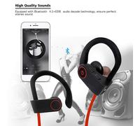 Cuffie Bluetooth wireless con tecnologia anti-sudore, design ergonomico, batteria a lunga durata e bassi ad alta fedeltà, archetto flessibile per