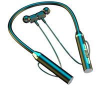 Cuffie bluetooths con archetto da collo, auricolari wireless da allenamento intorno al collo con fascia magnetica, memoria in silicone, auricolari magnetici impermeabili per sport in standby ultra
