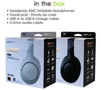 Cuffie Boompods Orbit ANC con cancellazione del rumore sopra l'orecchio e microfono, nere