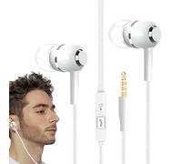 Cuffie cablate, auricolari cablati - Collegamento delle cuffie con microfono,Auricolare a cavo di cancellazione del rumore da 3,5 mm per Aereo Game Travel Studio Recording School Music