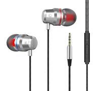 Cuffie cablate con isolamento acustico | Cuffie per laptop in metallo - Auricolari per bassi con controller cablato per controllare la musica, le telefonate e la trasmissione del segnale del volume