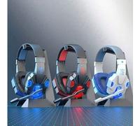 Cuffie cablate con retro illuminato a LED, cuffie da gaming avanzate over-ear compatibili con laptop, tablet e telefoni Android Tagli UnicaFumettoABS