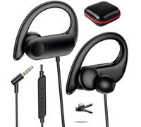 Cuffie cablate da 3,5 mm per Chormebook, laptop, PC, Hi-Fi, bassi profondi, stereo, con cancellazione del rumore, jack da 3,5 mm, con gancio per l'orecchio, per Samsung A15, cuffie con cavo per Moto G