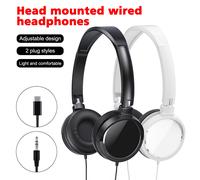 Cuffie cablate da 3,5 mm/tipo C Cuffie pieghevoli Bass Stereo Auricolari musicali di moda per PC Smartphone MP3 Tablet