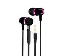 Cuffie Cablate In-Ear con Microfono Cancellazione Rumore | Materiale ABS leggero, comfort prolungato, cavo , connettore 3.5mm standard, per vari disponibili(black pink)