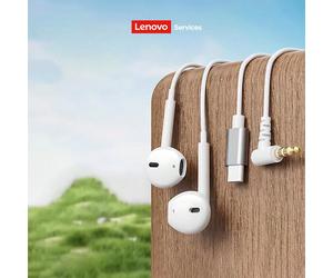 Cuffie cablate Lenovo E05 con microfono, cuffie in-ear con connettore Type-C/3,5 mm, qualità audio stereo Hi-Fi, bassa latenza adatte per giochi, compatibili con smartphone, computer, tablet Colore un