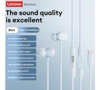 Cuffie cablate Lenovo YF05, audio HIFI in-ear, microfono ad alta definizione, design compatto e comodo, controlli in linea per musica e giochi, connettività 3,5 mm e Type-C, compatibile con smartphone