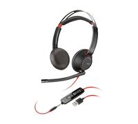 Cuffie cablate Poly con microfono flessibile e custodia, per ufficio e call center