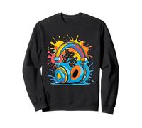 Cuffie Colorate con Spruzzi di Vernice Felpa
