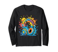 Cuffie Colorate con Spruzzi di Vernice Maglia a Manica