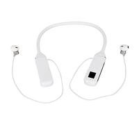 Cuffie con Archetto da Collo Bluetooth, Design Impermeabile Magnetico, Auricolari con Alimentazione a LED, Display con Riproduzione della Scheda di Memoria (Bianco)