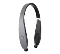 Cuffie con archetto da collo compatibili con Bluetooth, con auricolari retrattili, fattore di forma pieghevole e cancellazione del rumore, per attività quotidiane (nero)
