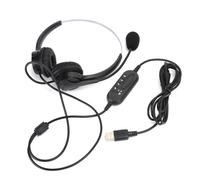 Cuffie con archetto ergonomico USB cablate, cuscinetti auricolari in schiuma, cuffie stereo per computer con protezione dell'udito, suono chiaro,