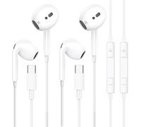 Cuffie con cavo per iPhone 16 15, confezione da 2 cuffie USB C con cavo iPhone 15 16 Plus/Pro/Max, auricolari USBC HiFi Stereo con microfono per iPad Air Mini/Samsung S25 S24 S23 S22 S20 Ultra/Pixel