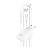 Cuffie con cavo USB-C DCU Tecnologic con microfono e caricabatterie Power Delivery da 20 W