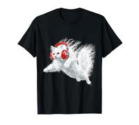 Cuffie con Design di Gatto e Angora Turca Biancaneve Maglietta