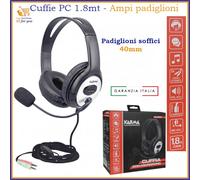 Cuffie con filo cuffiette microfono per pc over ear jack 3,5 audio musica stereo