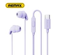 Cuffie con filo di tipo C Remax da 1,2 m, dinamiche HiFi con microfono integrato, realizzate in materiale siliconico, con capsule auricolari insonorizzanti, riduzione del rumore e potenziamento dei ba