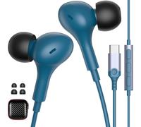 Cuffie con Filo per iPhone 17 18 Pro Max 16 15 Plus, Auricolari USB C, Blu | con Microfono Controllo volume per xiaomi redmi note 17 pro poco x7 pro 14t 15 ultra pixel 9 10 9a magic 7 lite 400 smart