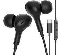 Cuffie con Filo per iPhone 17 Pro Max 16 15 Plus, Auricolari USB C con Microfono Controllo volume per xiaomi redmi note 14 pro5g poco x7 pro 14t 15 ultra pixel 9 10 9a magic 7 lite 400 smart 200, Nero
