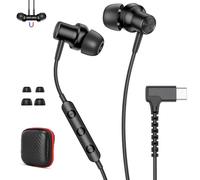 Cuffie con Filo USB C per Google Pixel 11 10 Pro Fold XL 10a Tablet, Nero | 90 gradi in-ear Auricolari Tipo-c con Microfono per HONOR 600 Smart 5G Magic V6 X8d/Galaxy Tab S11 Ultra/iPhone Air 17 16e