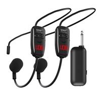 Cuffie con microfono wireless uhfs - Microfono portatile per cantanti a radiofrequenza, strumento di acquisizione vocale chiara, controllo del canale anti-interferenza | Trasduttore audio dal per