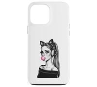 Cuffie con orecchie di gatto Bubblegum Girl Custodia per iPhone 13 Pro Max