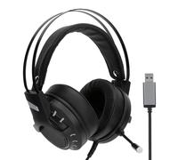 Cuffie con suono surround virtuale, audio ad alta fedeltà, luci LED, archetto regolabile, microfono cristallino, ampia compatibilità per il gaming