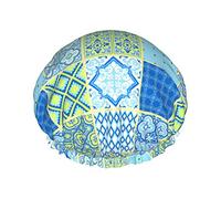 Cuffie da a a figura geometrica marocCina per donna Cuffie da a riutilizzabili impermeabili da donna Fodera in PEVA riutilizzabile Cuffia per capelli per a Doppia protezioneElastico