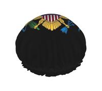 Cuffie da a con bandiera delle Isole Vergini carine per donne Cuffie da bagno elastiche e riutilizzabili Cuffia da bagno con protezione per capelli delle Isole Vergini