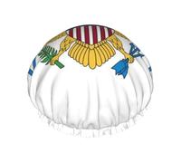 Cuffie da a con bandiera delle Isole Vergini carine per donne Cuffie da bagno elastiche e riutilizzabili Cuffia da bagno con protezione per capelli delle Isole Vergini