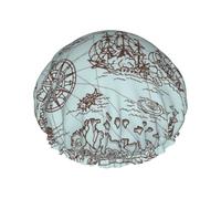 Cuffie da a con mappa delle avventure dei pirati per donne, riutilizzabili, impermeabili, morbide, con doppio strato di protezione