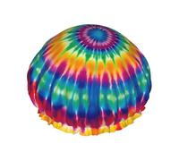 Cuffie da a con motivo tie-dye per donna, cuffie da a riutilizzabili e impermeabili, grandi cuffie da bagno elastiche, doppie cuffie da bagno per capelli, progettate per tutte le lunghezze