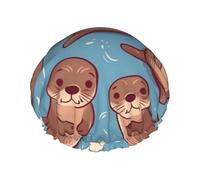 Cuffie da a con simpatici animali marroni, per donne, cuffie da a riutilizzabili e impermeabili, grandi cuffie da bagno elastiche, doppie cuffie da bagno, progettate per tutte le lunghezze