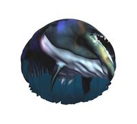 Cuffie da a Cool Fish per donna, cuffie da a riutilizzabili e impermeabili, grandi cuffie da bagno elastiche, doppie cuffie da bagno per capelli, progettate per tutte le lunghezze di capel